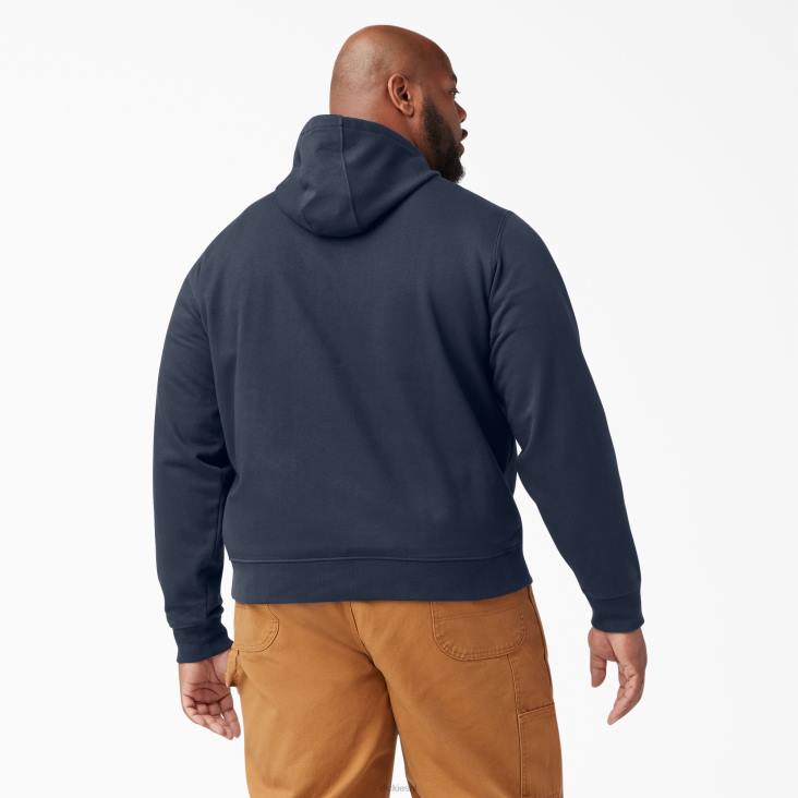 Heren Dickies Fleece hoodie met logo op de mouw donker marineblauw (dn) kleding 6F0X1148