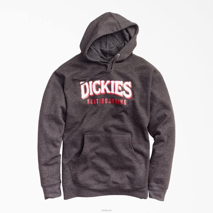 Heren Dickies fleece hoodie voor skateboarden antracietgrijs heide (chh) kleding 6F0X1171