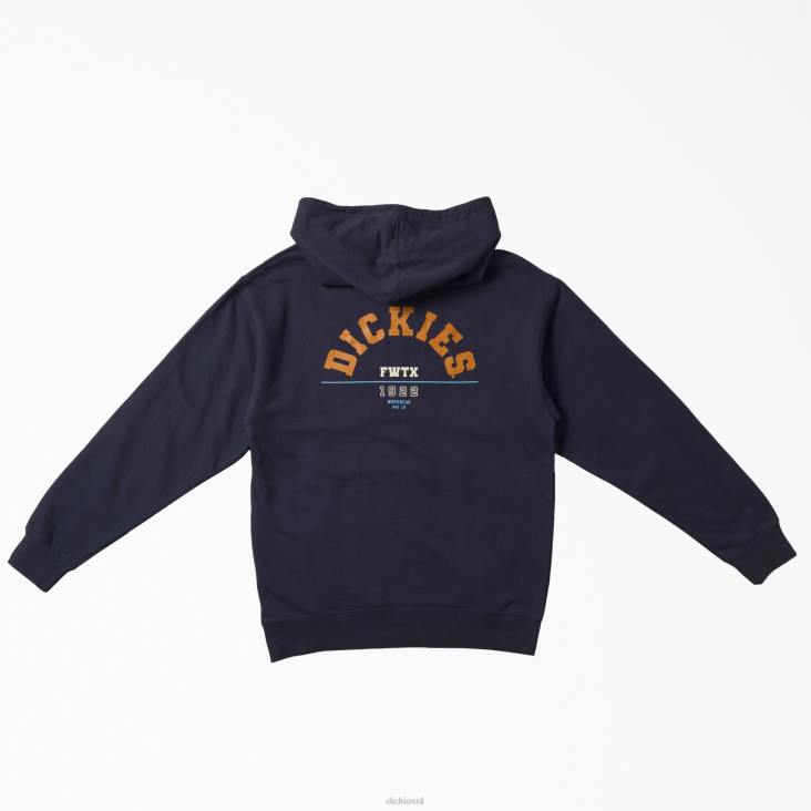 Heren Dickies fort worth grafische hoodie marineblauw (nv) kleding 6F0X1146