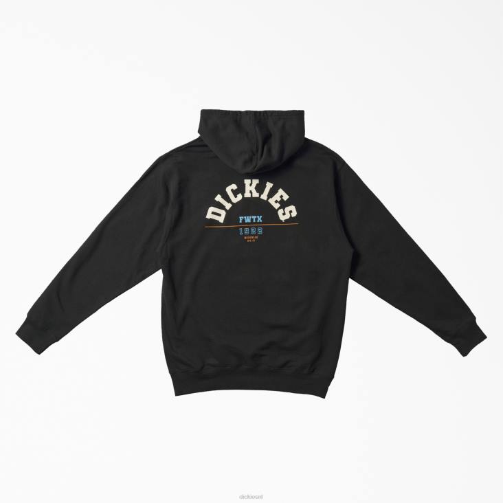 Heren Dickies fort worth grafische hoodie zwart (bk) kleding 6F0X1145