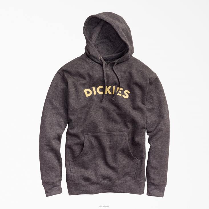 Heren Dickies hoodie met bloklogo van fleece antracietgrijs heide (chh) kleding 6F0X1138