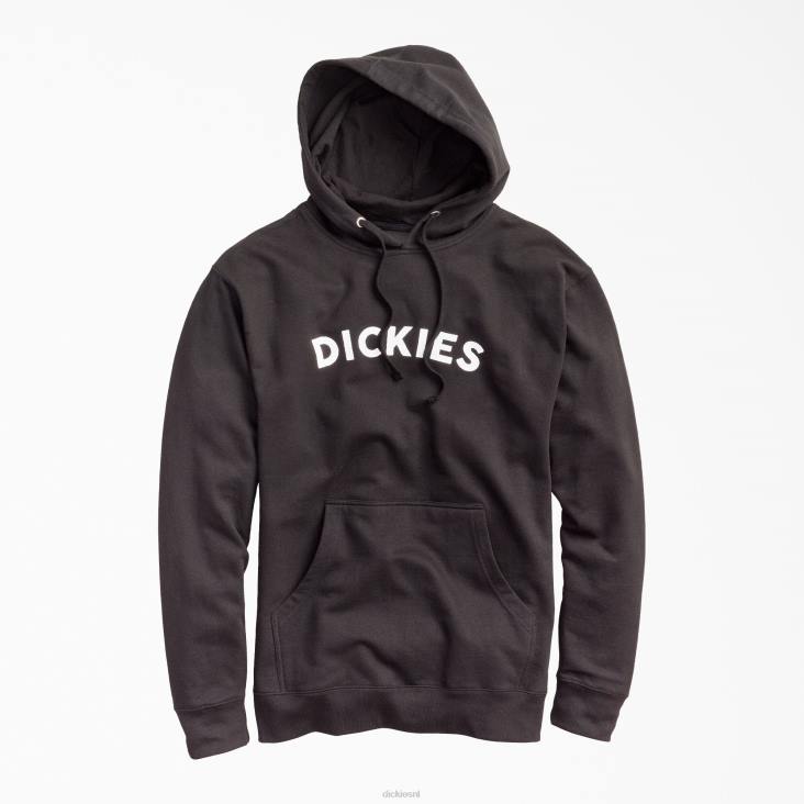 Heren Dickies hoodie met bloklogo van fleece zwart (kbk) kleding 6F0X1140