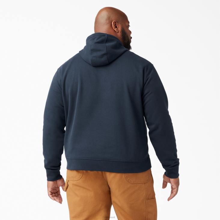 Heren Dickies middelzware fleece hoodie donker marineblauw (dn) kleding 6F0X983