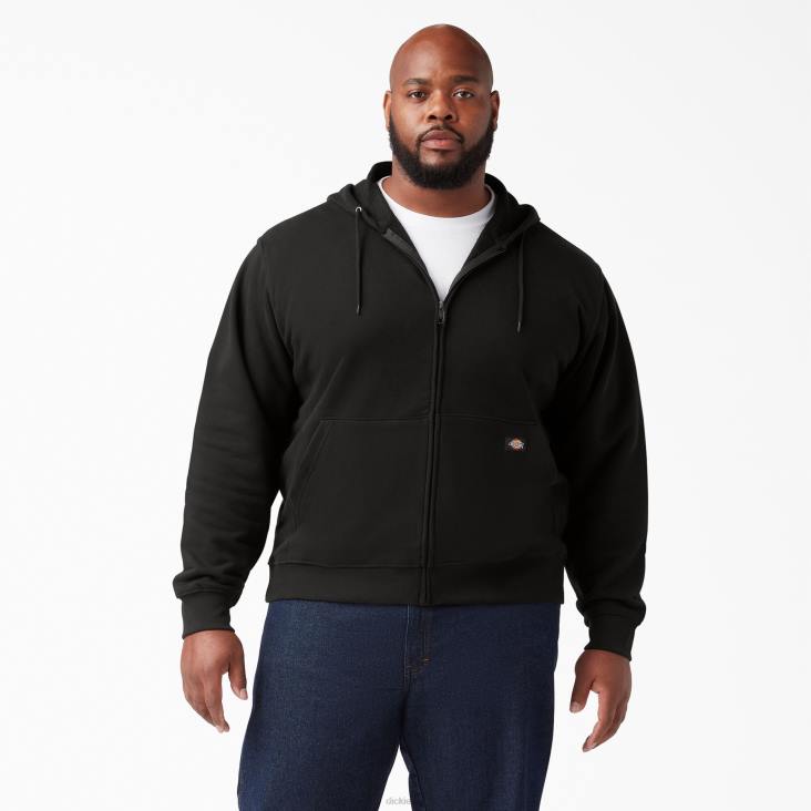 Heren Dickies middelzware fleece hoodie met rits zwart (bk) kleding 6F0X978
