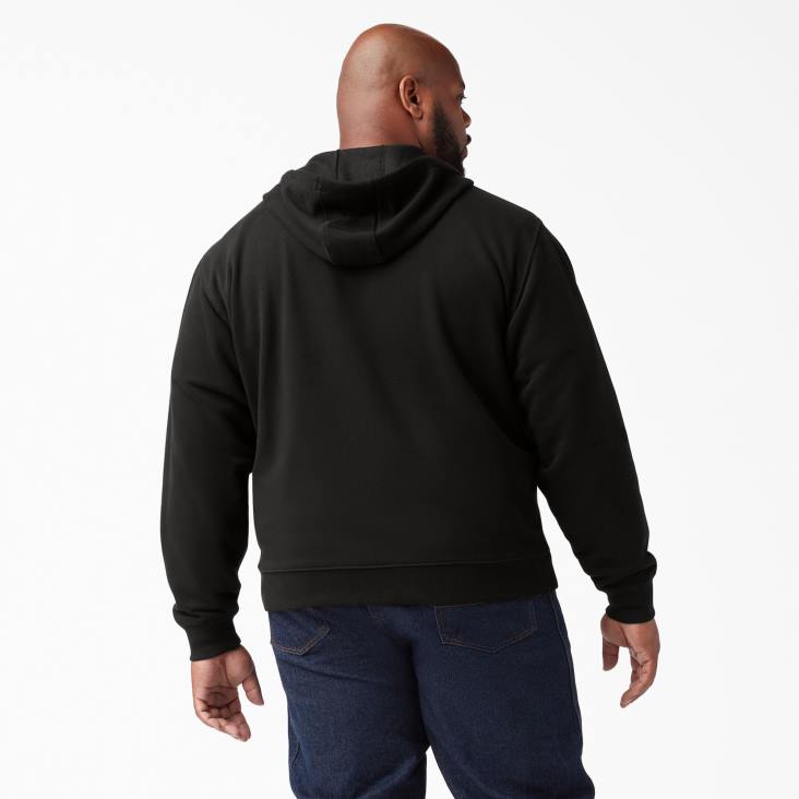 Heren Dickies middelzware fleece hoodie met rits zwart (bk) kleding 6F0X978