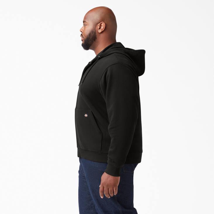 Heren Dickies middelzware fleece hoodie met rits zwart (bk) kleding 6F0X978