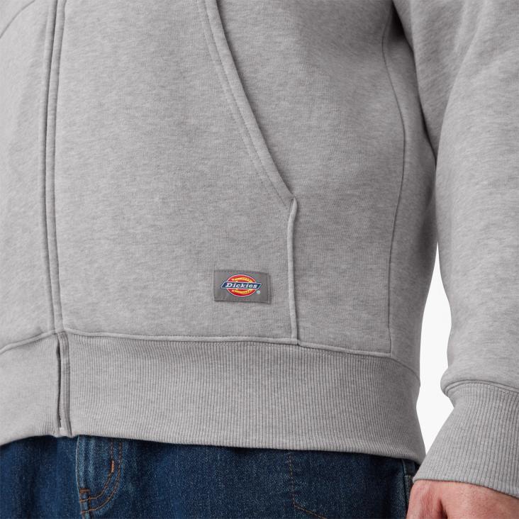 Heren Dickies thermisch gevoerde fleece hoodie met ritssluiting grijs gespikkeld (hg) kleding 6F0X995