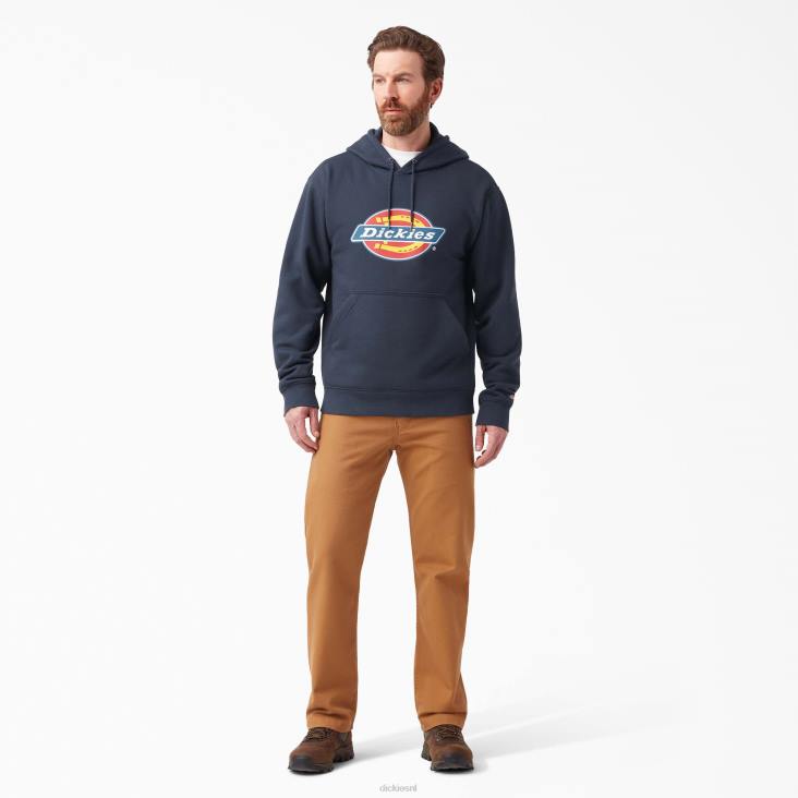 Heren Dickies waterafstotende driekleurige hoodie met logo donker marineblauw (dn) kleding 6F0X1105