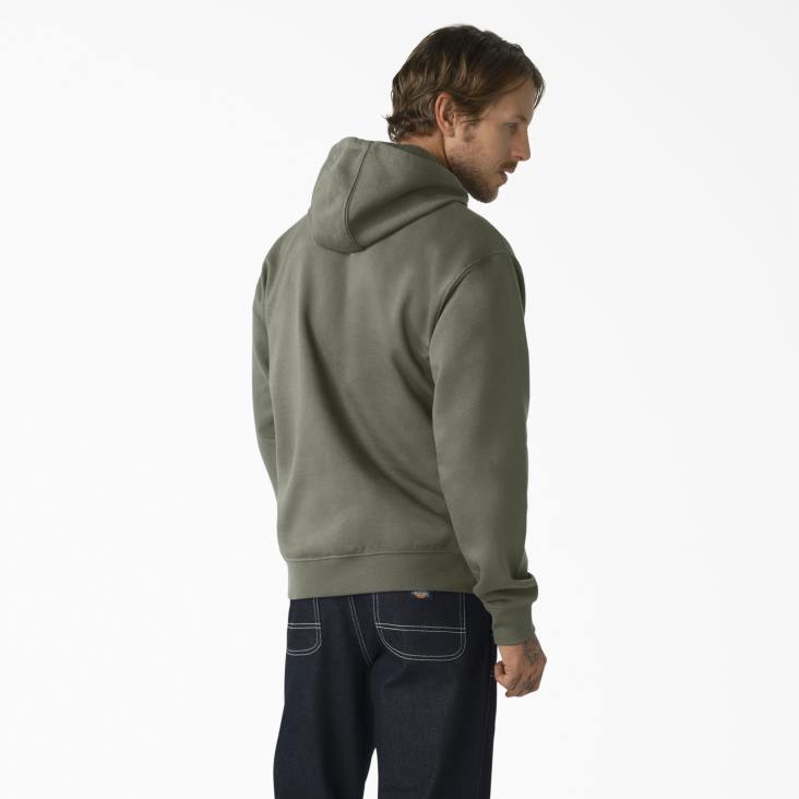 Heren Dickies waterafstotende driekleurige hoodie met logo mosgroen (ms) kleding 6F0X1109