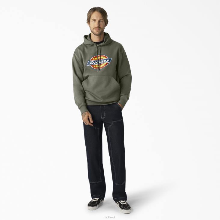 Heren Dickies waterafstotende driekleurige hoodie met logo mosgroen (ms) kleding 6F0X1109