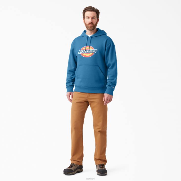 Heren Dickies waterafstotende driekleurige hoodie met logo vallarta blauw (v2b) kleding 6F0X1110