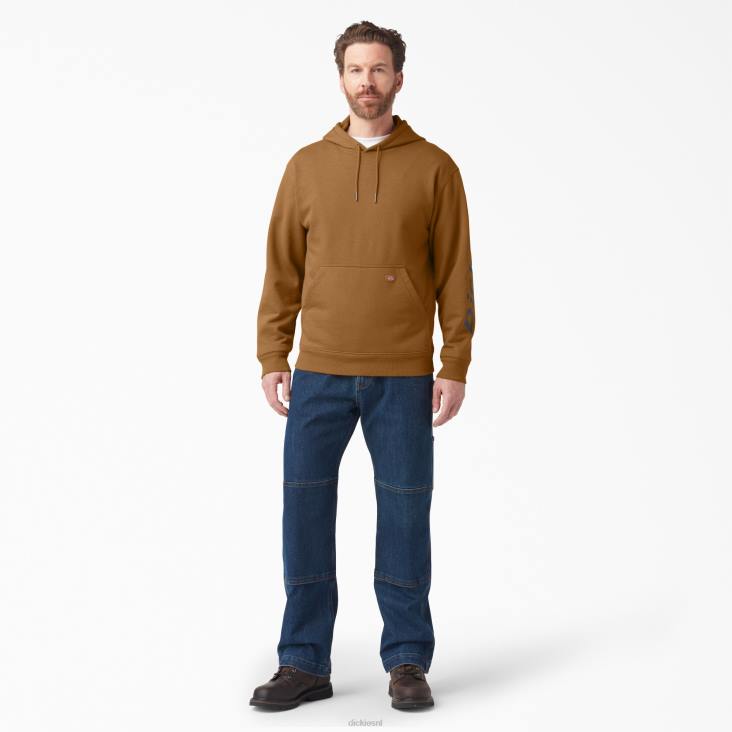 Heren Dickies waterafstotende hoodie met logo op de mouw bruine eend (bd) kleding 6F0X1035