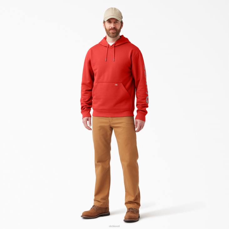 Heren Dickies waterafstotende hoodie met logo op de mouw gesmolten lava (m2a) kleding 6F0X1043