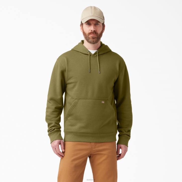 Heren Dickies waterafstotende hoodie met logo op de mouw groen mos (g2m) kleding 6F0X1037