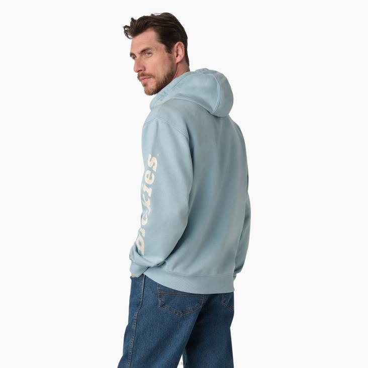 Heren Dickies waterafstotende hoodie met logo op de mouw helder blauw (eu) kleding 6F0X1036