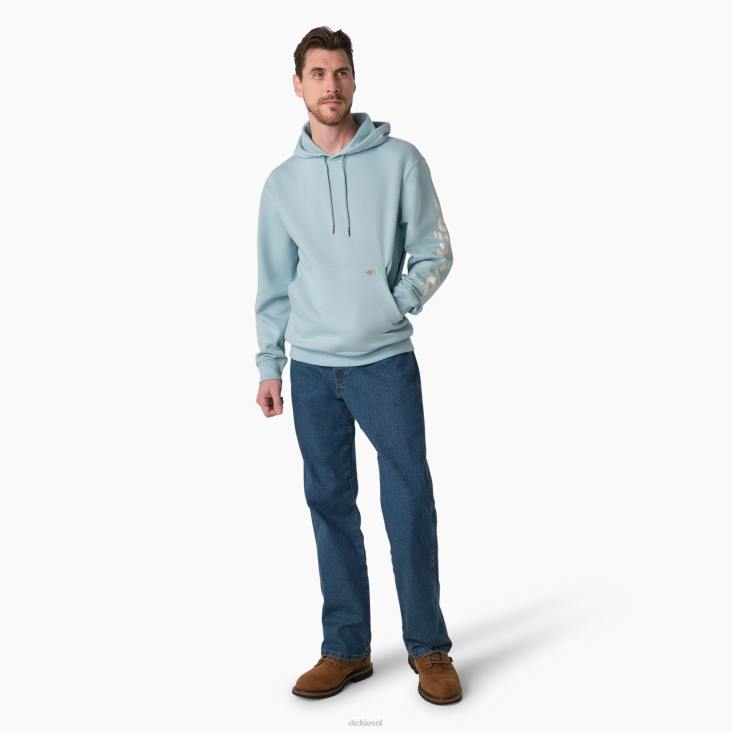 Heren Dickies waterafstotende hoodie met logo op de mouw helder blauw (eu) kleding 6F0X1036