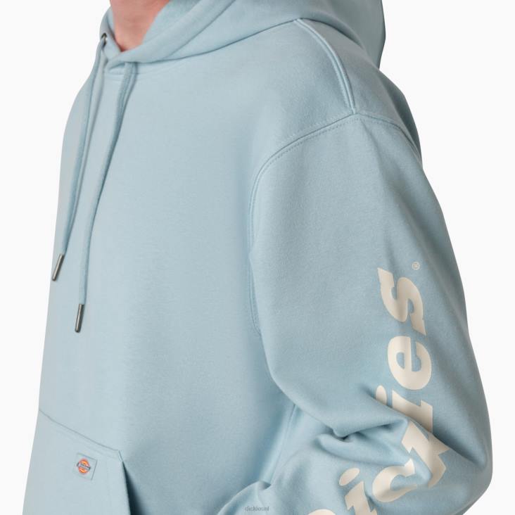 Heren Dickies waterafstotende hoodie met logo op de mouw helder blauw (eu) kleding 6F0X1036