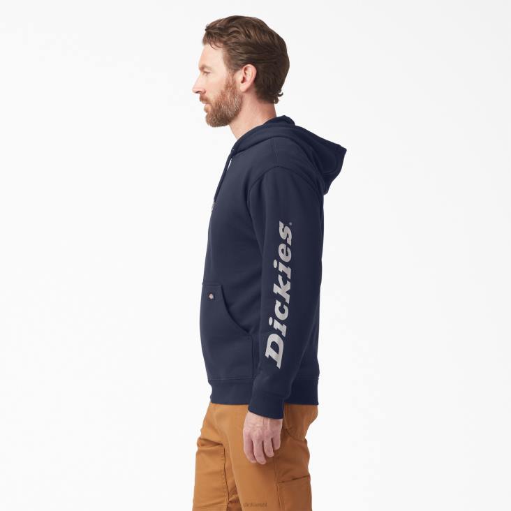 Heren Dickies waterafstotende hoodie met logo op de mouw inkt marine (ik) kleding 6F0X1039