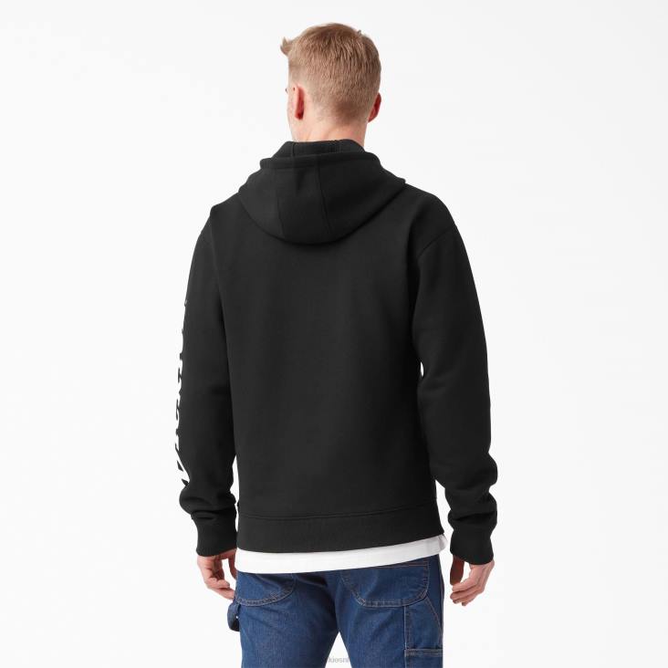 Heren Dickies waterafstotende hoodie met logo op de mouw zwart (kbk) kleding 6F0X1040