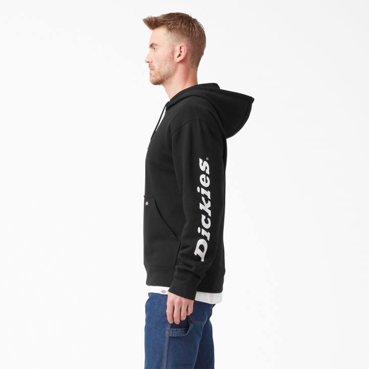 Heren Dickies waterafstotende hoodie met logo op de mouw zwart (kbk) kleding 6F0X1040