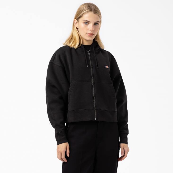vrouwen Dickies Oakport hoodie met rits zwart (kbk) kleding 6F0X2318