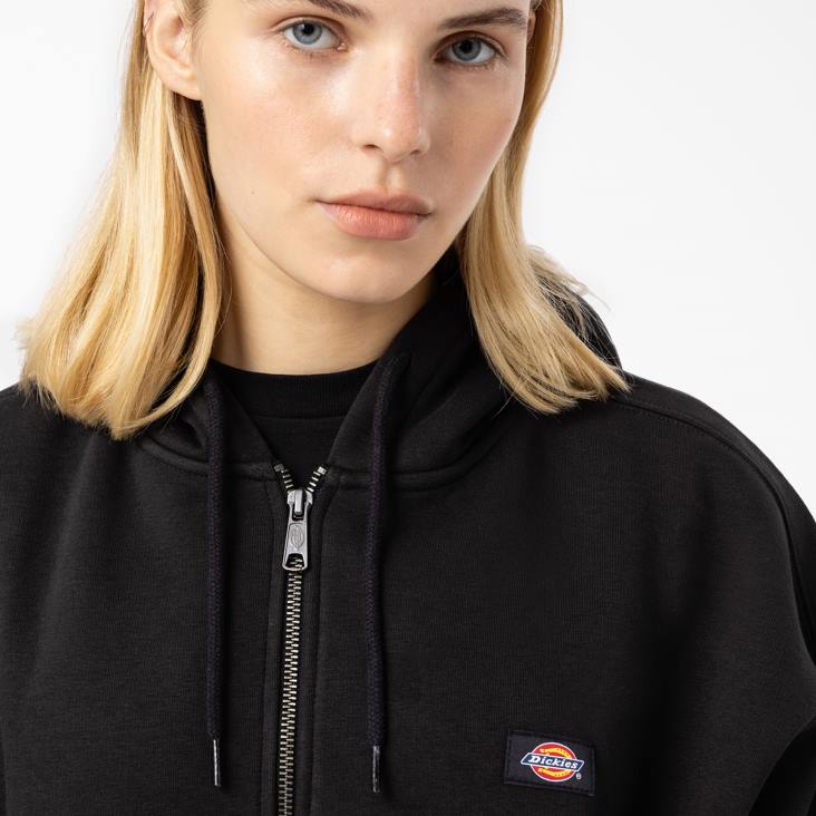 vrouwen Dickies Oakport hoodie met rits zwart (kbk) kleding 6F0X2318