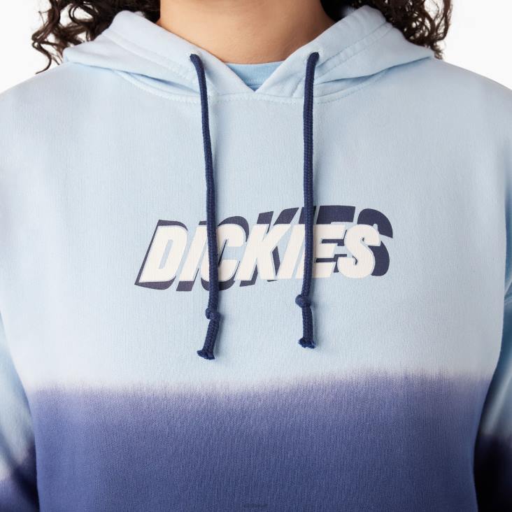 vrouwen Dickies cropped ombre-hoodie hemelsblauw/inkt marine dip dye (skd) kleding 6F0X2336