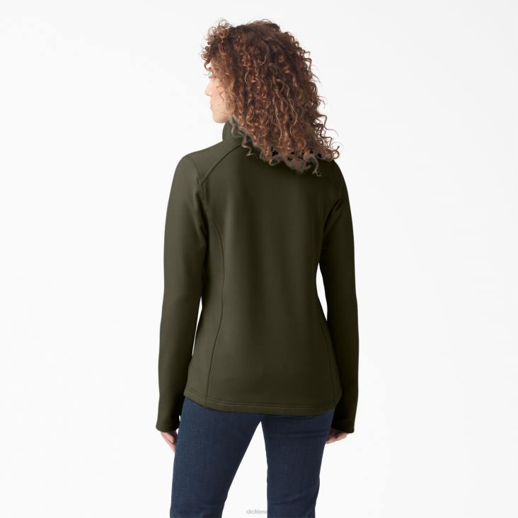 vrouwen Dickies duratech maverick half-snap fleece mosgroen (ms) kleding 6F0X2362