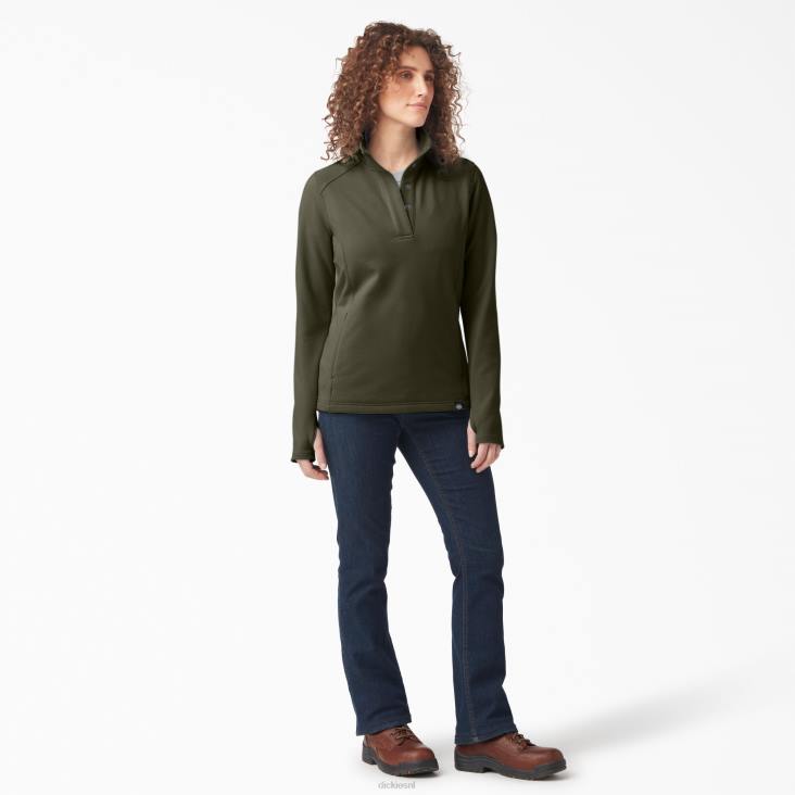 vrouwen Dickies duratech maverick half-snap fleece mosgroen (ms) kleding 6F0X2362