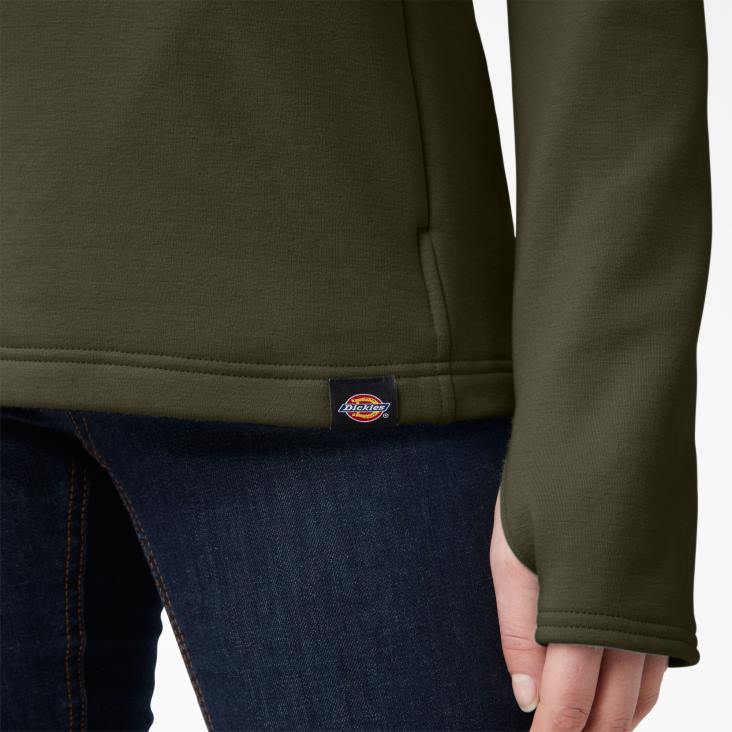 vrouwen Dickies duratech maverick half-snap fleece mosgroen (ms) kleding 6F0X2362
