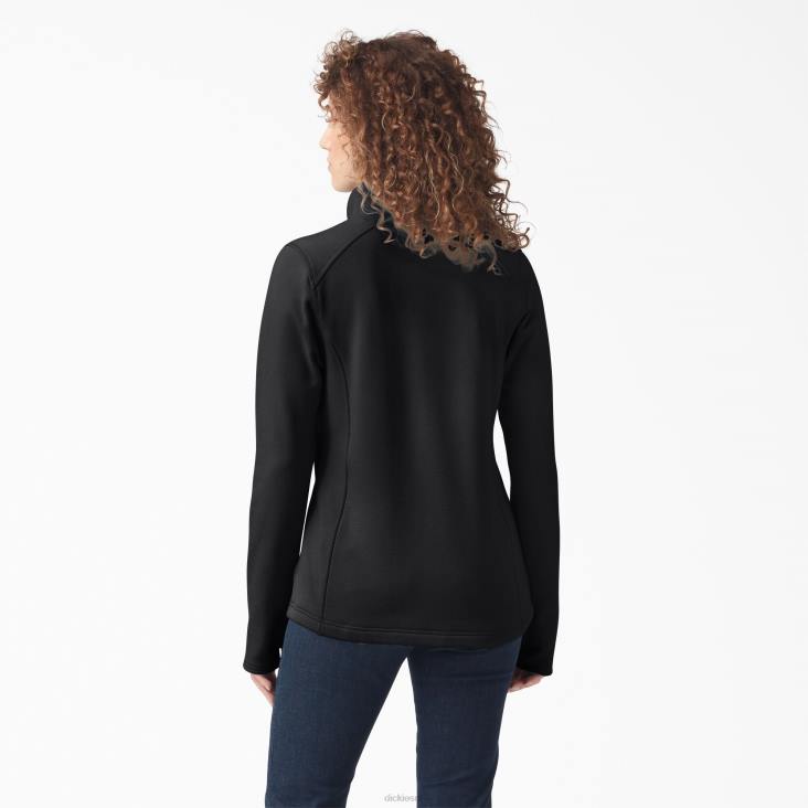 vrouwen Dickies duratech maverick half-snap fleece zwart (kbk) kleding 6F0X2361