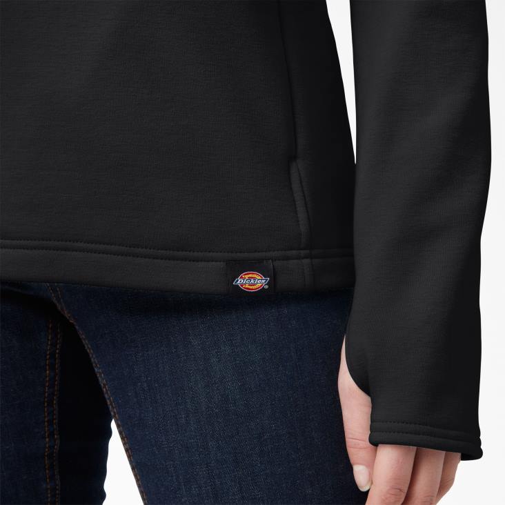 vrouwen Dickies duratech maverick half-snap fleece zwart (kbk) kleding 6F0X2361