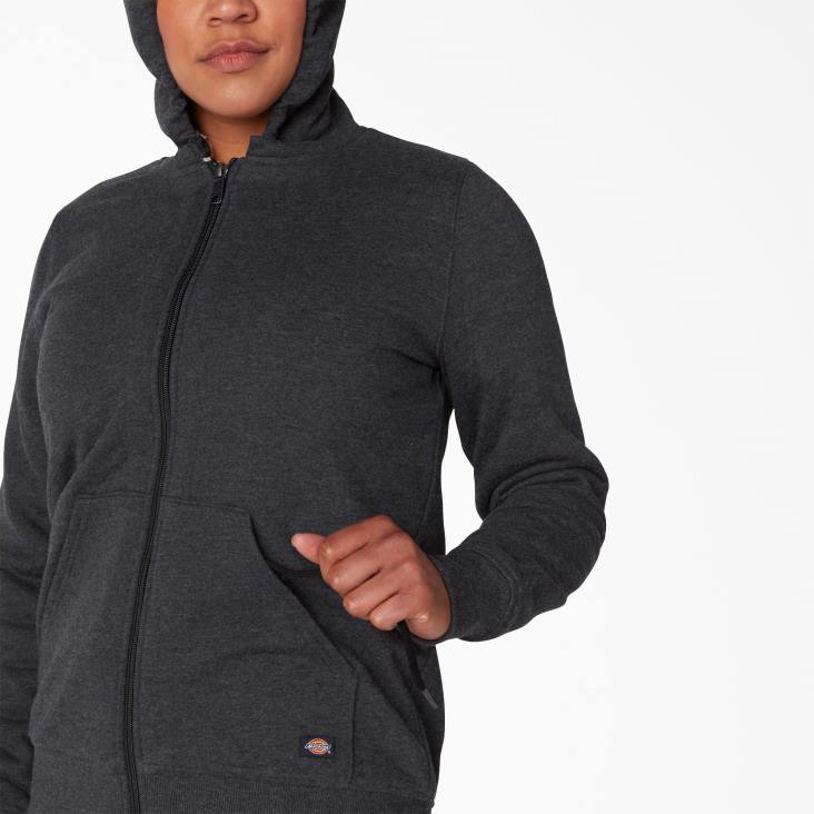 vrouwen Dickies hoogpolig fleece gevoerde hoodie zwart (kbd) kleding 6F0X2284