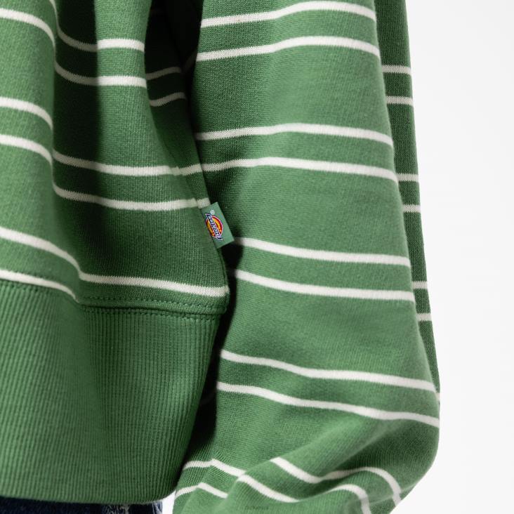 vrouwen Dickies westover gestreept sweatshirt wit/groene streep (gws) kleding 6F0X2290
