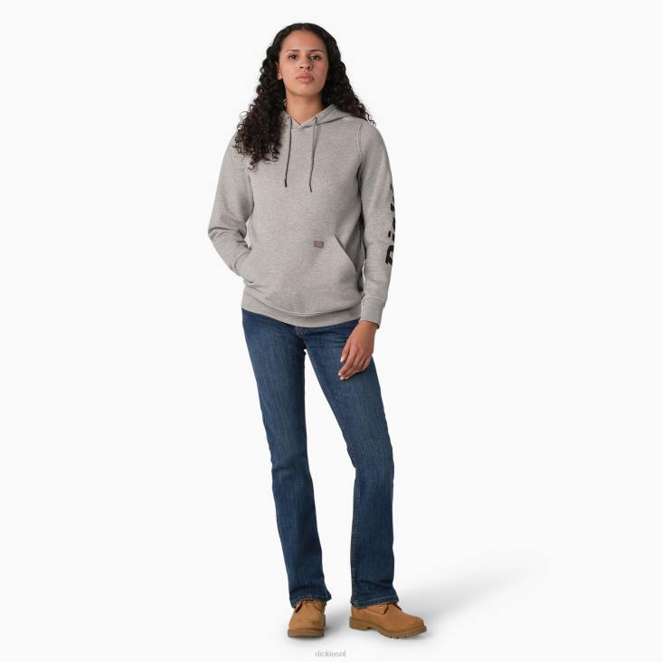 vrouwen Dickies zware trui met logo op de mouw grijs gespikkeld (hg) kleding 6F0X2306