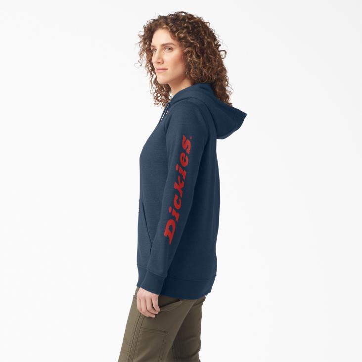 vrouwen Dickies zware trui met logo op de mouw heide marine (nvh) kleding 6F0X2310