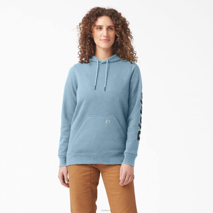 vrouwen Dickies zware trui met logo op de mouw helder blauw (eu) kleding 6F0X2304