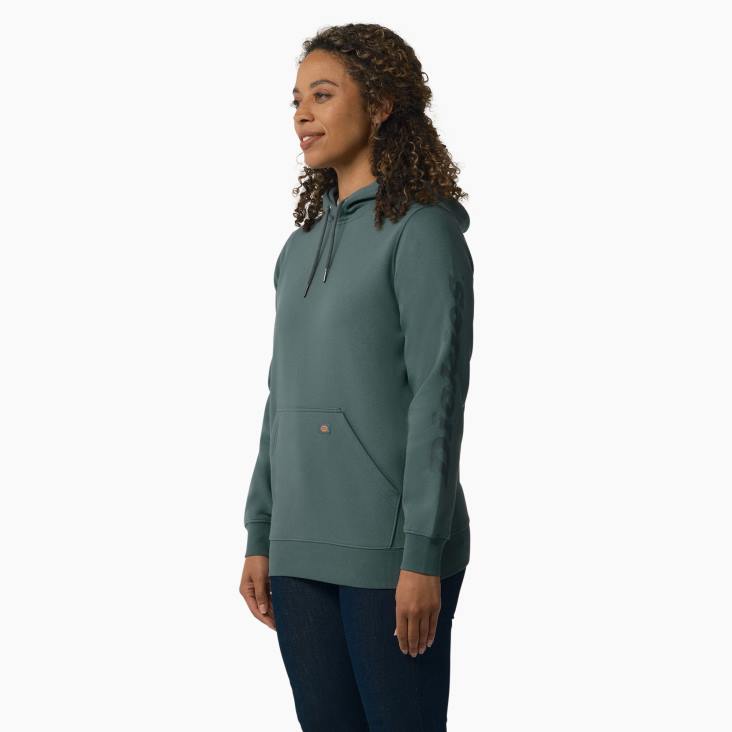 vrouwen Dickies zware trui met logo op de mouw lincoln groen (ln) kleding 6F0X2309