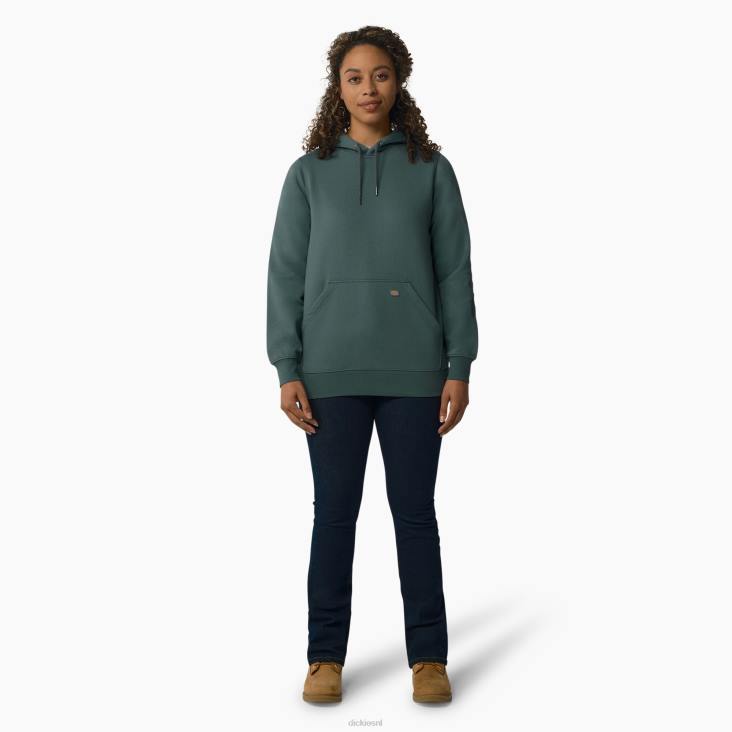 vrouwen Dickies zware trui met logo op de mouw lincoln groen (ln) kleding 6F0X2309