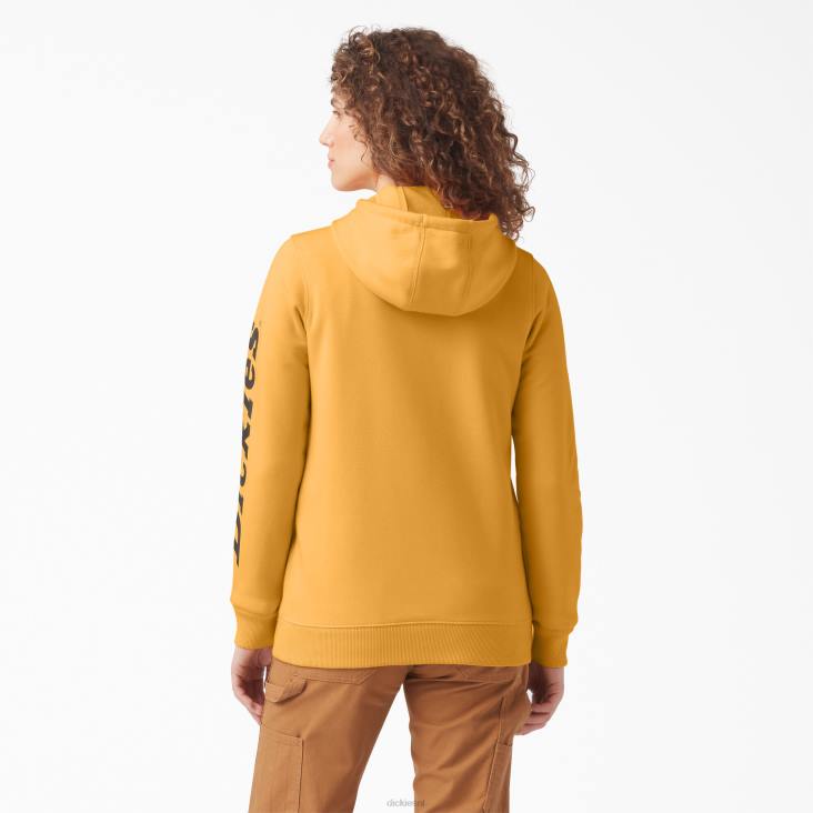 vrouwen Dickies zware trui met logo op de mouw oranje gloed (og3) kleding 6F0X2311