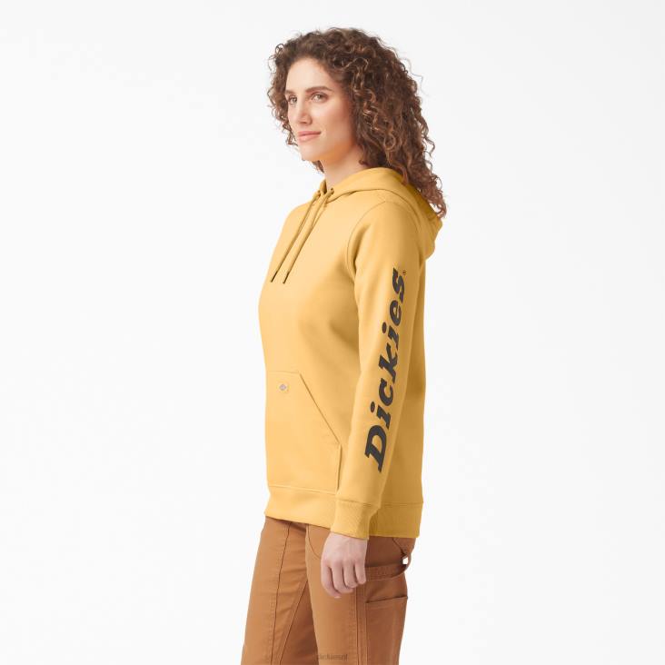 vrouwen Dickies zware trui met logo op de mouw oranje gloed (og3) kleding 6F0X2311