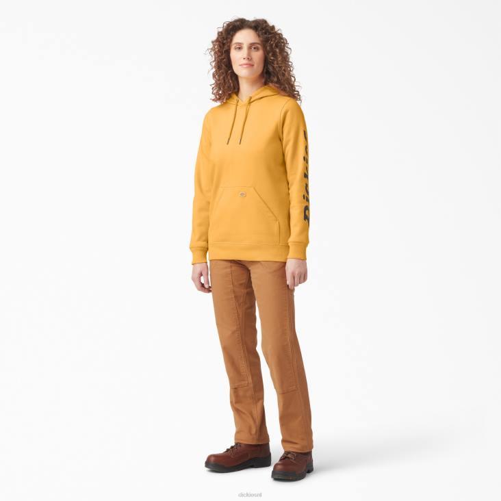 vrouwen Dickies zware trui met logo op de mouw oranje gloed (og3) kleding 6F0X2311