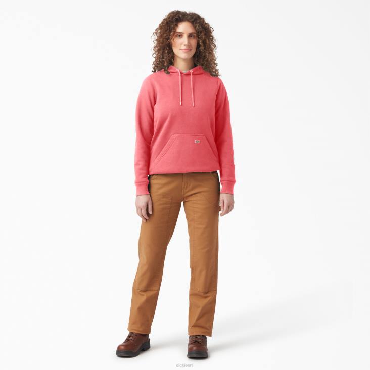 vrouwen Dickies zware trui met logo op de mouw thee roos (t1r) kleding 6F0X2313