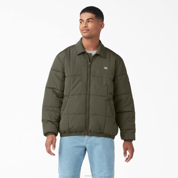 Heren Dickies Eisenhower pufferjack militair groen (ml) kleding 6F0X1069