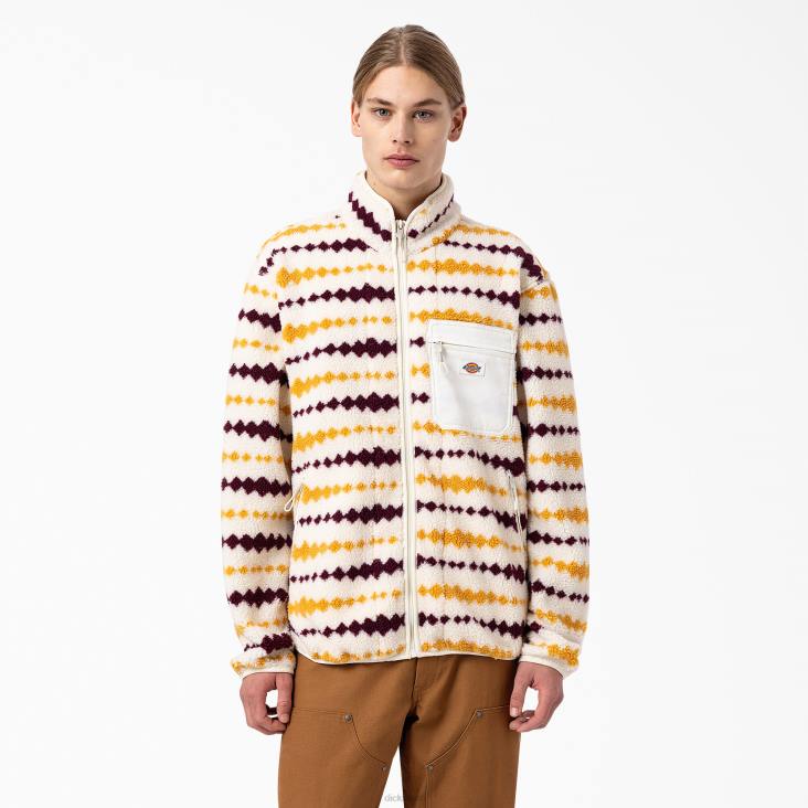 Heren Dickies Falkville fleecejack ecru/druif (egd) kleding 6F0X1165