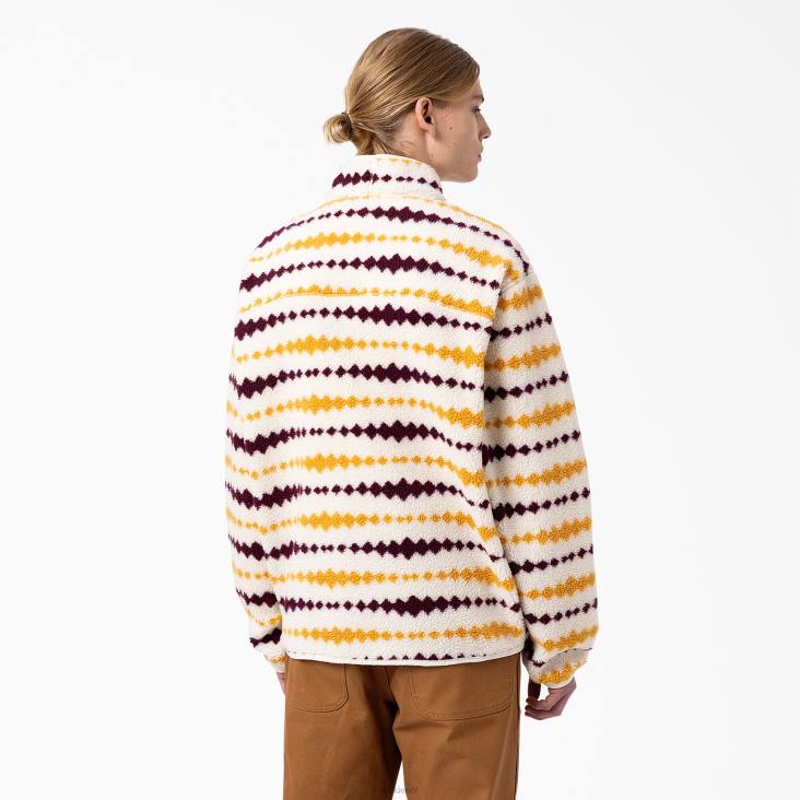 Heren Dickies Falkville fleecejack ecru/druif (egd) kleding 6F0X1165