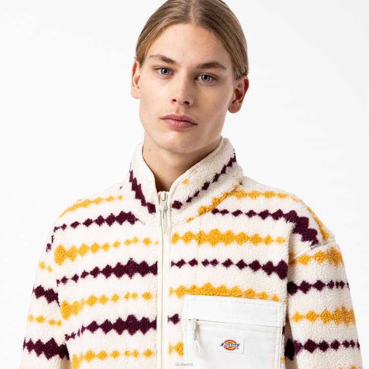 Heren Dickies Falkville fleecejack ecru/druif (egd) kleding 6F0X1165