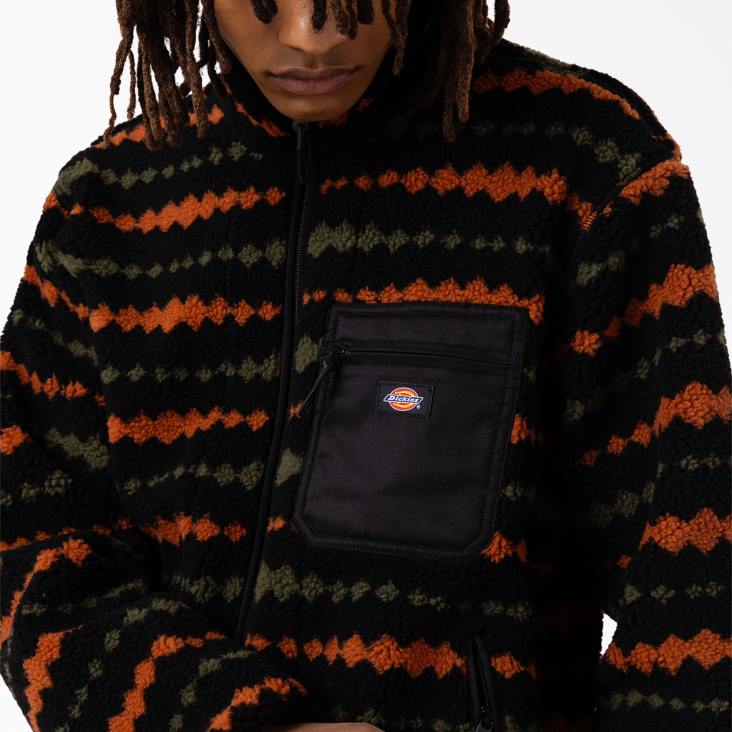 Heren Dickies Falkville fleecejack zwart/militair groen (bmn) kleding 6F0X1164