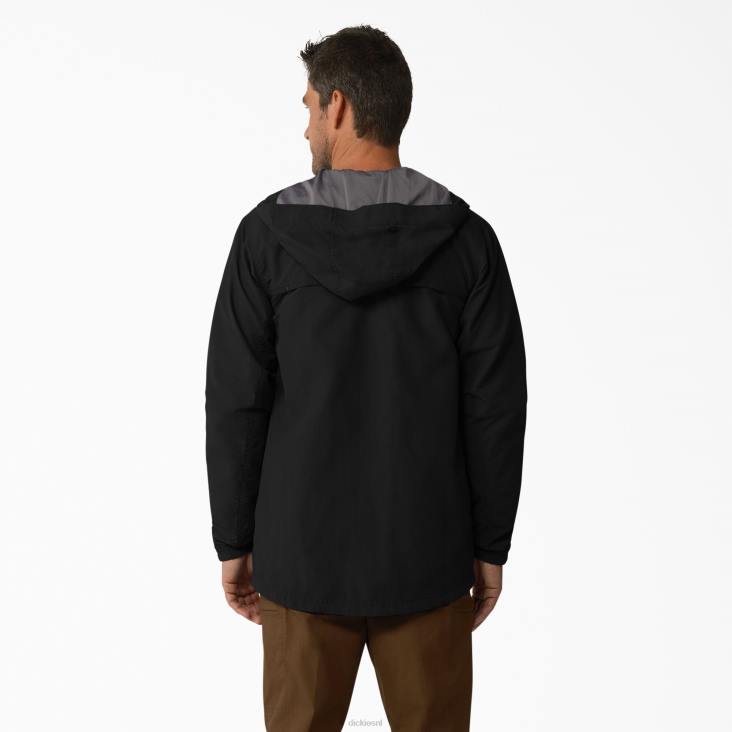 Heren Dickies Protect verkoelende ripstop jas met capuchon zwart (bk) kleding 6F0X1155
