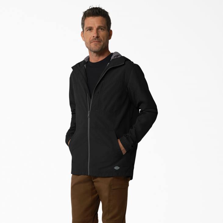 Heren Dickies Protect verkoelende ripstop jas met capuchon zwart (bk) kleding 6F0X1155